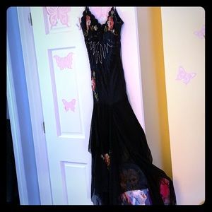 Cache evening sheer beaded dress